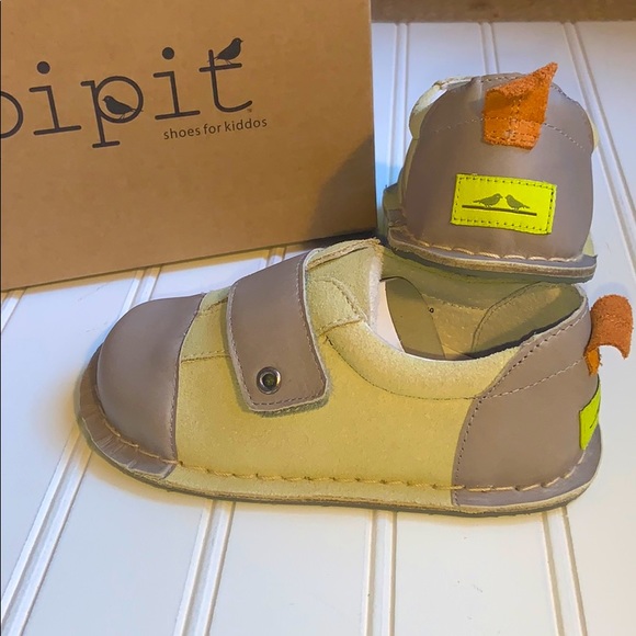 Pipit New Leather & Suede Stone & Sage Boys Jack Shoes Multiple Sizes - Picture 3 of 10